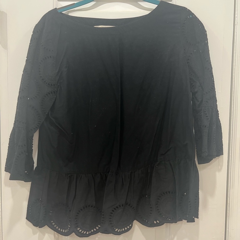 Loft Blouse with Scalloped peplum detail